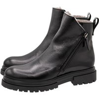 Momino Momino Stiefel 4260 Damen Winterstiefel Lammfell Leder Schwarz Schnürstiefelette von Momino