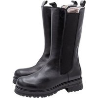 Momino Momino Stiefel 4326 Damen Winterstiefel Lammfell Leder Schwarz Schnürstiefelette von Momino