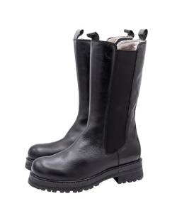 Momino Stiefel 4326 Damen Winterstiefel Lammfell Leder Schwarz, Schuhgröße:EUR 39 von Momino