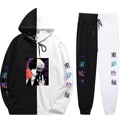 Unisex Tokyo Ghoul Hoodie Pants Suit Kaneki Ken Cosplay Costume Pullover Sweatshirt Jacket Coat Sweatpants Suit 2 Pieces Sets von Momobuyi