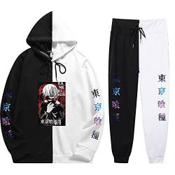 Unisex Tokyo Ghoul Hoodie Pants Suit Kaneki Ken Cosplay Costume Pullover Sweatshirt Jacket Coat Sweatpants Suit 2 Pieces Sets von Momobuyi