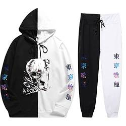 Unisex Tokyo Ghoul Hoodie and Sweatpants Set Kaneki Ken Cosplay Hooded Sweater Sports Suit 2 Pieces Sportswear Sets von Momobuyi