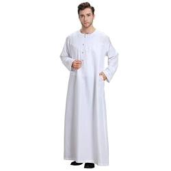 Islamische Kleidung Herren Muslimische Kleider Herren Islamisch Royalty Dubai Robe O-Ausschnitt Lange Ärmel Retro Tuniken Abaya Maxikleid Gebetskleidung für Männer von Momolaa
