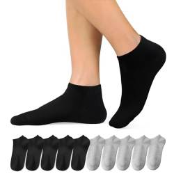 Momoshe 10 Paar Socken Herren Damen Grau Schwarz Atmungsaktive Sportsocken Sneaker Socken 35-38 von Momoshe