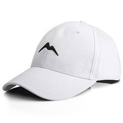 Momoshe Basecap Herren Baseball Cap Damen Sommer Weiß Kappe Damen Cap Männer Frauen Kappen Baumwoll Bergspitzen Stickerei Basic Verstellbar Atmungsaktiv Polo Outdoor Tennis von Momoshe