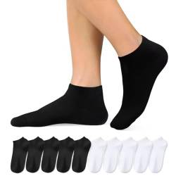 Momoshe Damen Socken 35-38 Baumwolle Sportsocken Herren Schwarz Weiß 10 Paar Sneakersocken von Momoshe