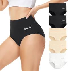 Momoshe Damen-Unterhosen Skiny Personalisiert Atmungsaktiv Push Up Unterhose Sexy Set Shaping Unterwäsche Damen Baumwolle Hohe Taille Hipster Für Frau Schwarz Weiß Farbe 5er Pack 2XL von Momoshe