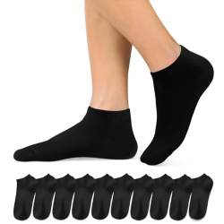 Momoshe Herren Socken 43-46 Damen Sportsocken Atmungsaktive Schwarz Sneakersocken 10 Paar von Momoshe