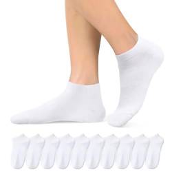 Momoshe Socken Damen 35-38 Herren Atmungsaktive Sneaker Socken Kurze Baumwolle Weiß Unisex 10 Paar von Momoshe