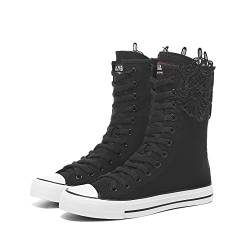 Momuk High Top Canvas Sneakers für Damen zum Schnüren von modischen Freizeitschuhen für Damen von Momuk