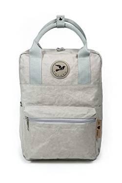 PAPERO ® aus Kraft-Papier LYNX II | 2 in 1 Handtaschen Rucksack | robust, wasserfest ultraminimalistisch, Vegan und nachhaltig für Damen, Kleiner Backpack Platz für Laptop, Urban Style (Grau) von Monaco di Bavaria