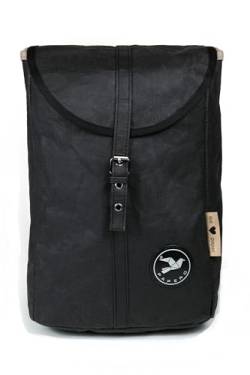 Papero ® Rucksack aus Kraft- Papier OWL | Ultra minimalistisch Herren Damen, Robust, Wasserfest Vegan fair nachhaltig Urban Style FSC Zertifiziert | Daypack, Rolltop mit Laptopfach (schwarz) von Monaco di Bavaria