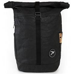 Papero ® Rucksack aus Kraft- Papier | YETI | Ultra minimalistisch Herren Damen, robust & wasserfest, vegan und nachhaltig FSC Zertifiziert | als Daypack, Rolltop, Laptopfach für Uni (schwarz) von Monaco di Bavaria