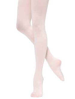 Monbessi Ballettstrumpfhose Mädchen 90D Strumpfhose Ballett Mädchen Ballett Strumpfhose Damen Tanzstrumpfhose für Kinder und Damen (L, Ballett Rosa) von Monbessi