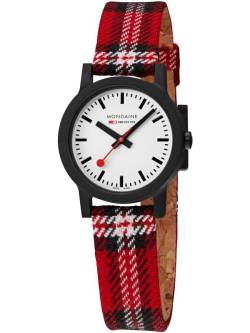 Essence Scottish Schwarz,Armband  Rot, 32 mm von Mondaine