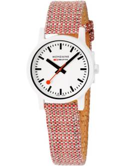 Essence Weiß, 32mm, Armband Rot von Mondaine