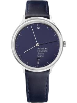 Helvetica No1 Bleu Marine Light von Mondaine