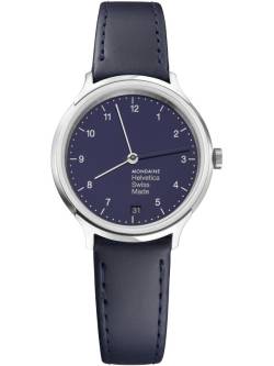 Helvetica No1 Bleu Marine Regula von Mondaine