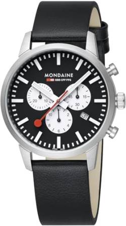 Mondaine Herren Analog Schweizer Quarzwerk Uhr mit Vegan Traubenleder Armband MSD.41420.LBV von Mondaine