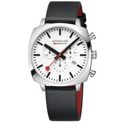 Mondaine Herren Analog Schweizer Quarzwerk Uhr mit Vegan Traubenleder Armband MSL.41410.LBV.Set von Mondaine