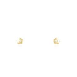 Baby blume 3 mm Ohrstecker - Gelbgold 9 Karat (375) von Monde Petit