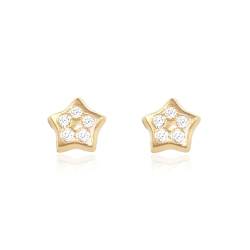 Baby stern 3.5 mm Ohrstecker - Gelbgold 18 Karat (750) - Geschenkbox - Garantiezertifikat von Monde Petit