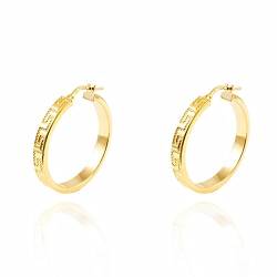 Damen-Ohrringe Creolen 33x4 mm - Gelbgold 18 Karat (750) - Geschenkbox - Garantiezertifikat von Monde Petit