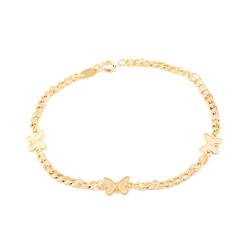 Monde Petit Damen & Kinder zirkon und Schmetterlinge Armband - Gelbgold 9 Karat (375) - Geschenkbox - Garantiezertifikat von Monde Petit