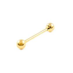 Monde Petit Piercing für Zunge Kugel 5 mm - Gelbgold 18 Karat (750) - Geschenkbox - Garantiezertifikat von Monde Petit