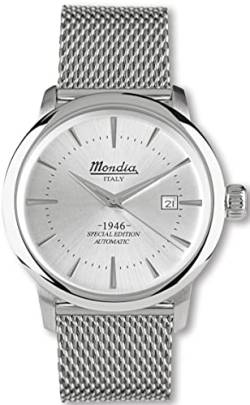 Mondia Italy 1946 Automatic Herren Uhr analog Automatik mit Edelstahl Armband MI723-2BM von Mondia