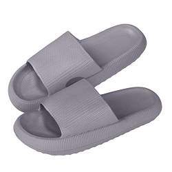 MoneRffi Badelatschen Damen Badeschuhe Herren-Badeschlappen Hausschuhe Damen, Cozislides Airfoot Wolken Wolkenschuhe Rutschfeste Pantoletten, Cozy Slides Schlappen(Grau,36/37 EU) von MoneRffi