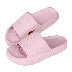 MoneRffi Badelatschen Damen Badeschuhe Herren-Badeschlappen Hausschuhe Damen, Cozislides Airfoot Wolken Wolkenschuhe Rutschfeste Pantoletten, Cozy Slides Schlappen(rosa,40/41 EU) von MoneRffi