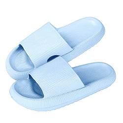 MoneRffi Badelatschen Damen Badeschuhe Herren-Badeschlappen Hausschuhe Damen,Cozislides Airfoot Wolken Wolkenschuhe Rutschfeste Pantoletten,Sommer Cozy Slides Schlappen(Himmelblau) von MoneRffi