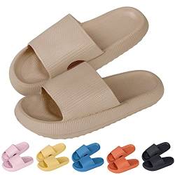 MoneRffi Badelatschen Damen Herren Wolkenschuhe- cloud slides original Badeschuhe wolken damen airfoot hausschuhe Cloudyzz Bequeme rutschfeste Dusch Badeschlappen(Khaki#1,44/45) von MoneRffi