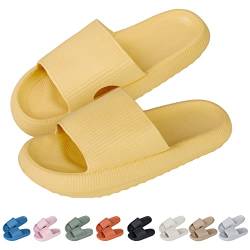 MoneRffi Badelatschen Damen Herren Wolkenschuhe- cloud slides original Badeschuhe wolken damen airfoot hausschuhe Cloudyzz Bequeme rutschfeste Dusch Badeschlappen(gelb#1,42/43) von MoneRffi