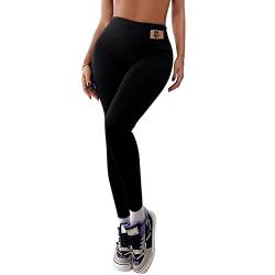 MoneRffi Damen Thermo Leggings Gefütterte Thermoleggins Dicke High Waist Elastisch Strumpfhose mit Verdickte Innenfleece Blickdicht Sportleggins Lang Warm Strumpfleggings Thermohose S von MoneRffi