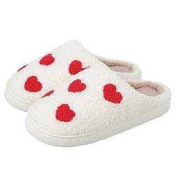 MoneRffi Pantoffeln Damen Plüsch Winter Hausschuhe, Warme Fluffy rutschfest Plüschschuhe Schlappen, Cartoon Bequem Lustige Herren Weiche Slippers for Indoor Outdoor von MoneRffi