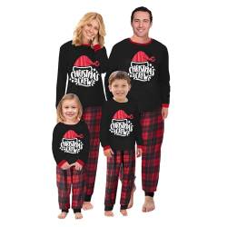 MoneRffi Weihnachts Pyjama Familie Set, Matching Christmas Pyjama Couples Set,Weihnachtspyjama Familie Outfit Weihnachten Schlafanzug für Damen Herren Kinder(Christmas-36,Damen,XL) von MoneRffi