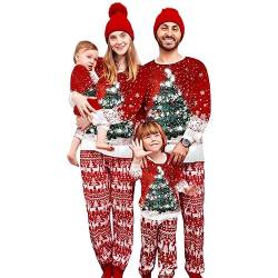 MoneRffi Weihnachts Pyjama Familie Set,Matching Christmas Pyjama Couples Set,Weihnachtspyjama Familie Outfit Weihnachten Schlafanzug für Damen Herren Kinder(Christmas-19,Herren,XXL) von MoneRffi