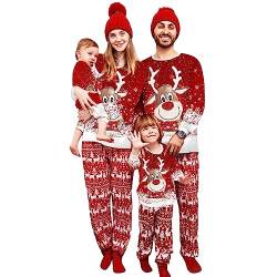 MoneRffi Weihnachts Pyjama Familie Set,Matching Christmas Pyjama Couples Set,Weihnachtspyjama Familie Outfit Weihnachten Schlafanzug für Damen Herren Kinder(Christmas-42,Kinder,10 Jahre) von MoneRffi