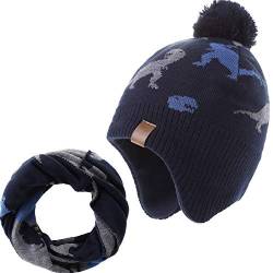 Monimo Jungen wintermütze Stricken Hut Verdicken Ohrenschützer Hut für Kinder von Monimo