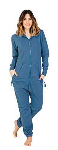 Moniz Damen Jumpsuit, Onesie, Overall (L, Jeans Blau) von Moniz