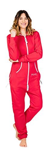 Moniz Damen Jumpsuit, Onesie, Overall (rot, XL) von Moniz