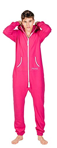 Moniz Herren Jumpsuit, Onesie, Overall (XL, Pink) von Moniz