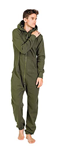 Moniz Herren Jumpsuit, Onesie, Overall (XS, Dunkelgrün) von Moniz