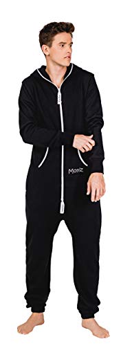 Moniz Herren Jumpsuit, Onesie, Overall (XS, schwarz) von Moniz