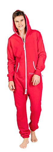 Moniz Herren Jumpsuit, Onesie, Overall (rot, XL) von Moniz