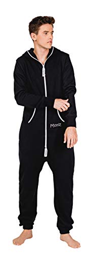 Moniz Herren Jumpsuit, Onesie, Overall (schwarz, XL) von Moniz