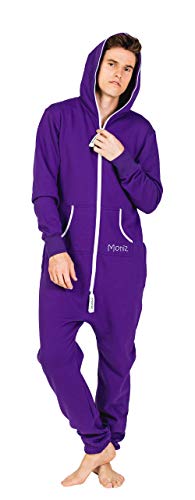 Moniz Herren Jumpsuit, Onesie, Overall (violett, XL) von Moniz