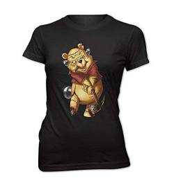 Damen Slim Fit T-Shirt Killer Pooh Cartoon Golf Teddy Bär Winnie von Monkey Print